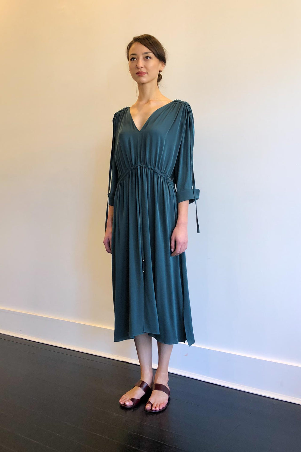 Fashion Designer CARL KAPP collection | Denise Onesize Fits All Silk Dress Slate | Sydney Australia