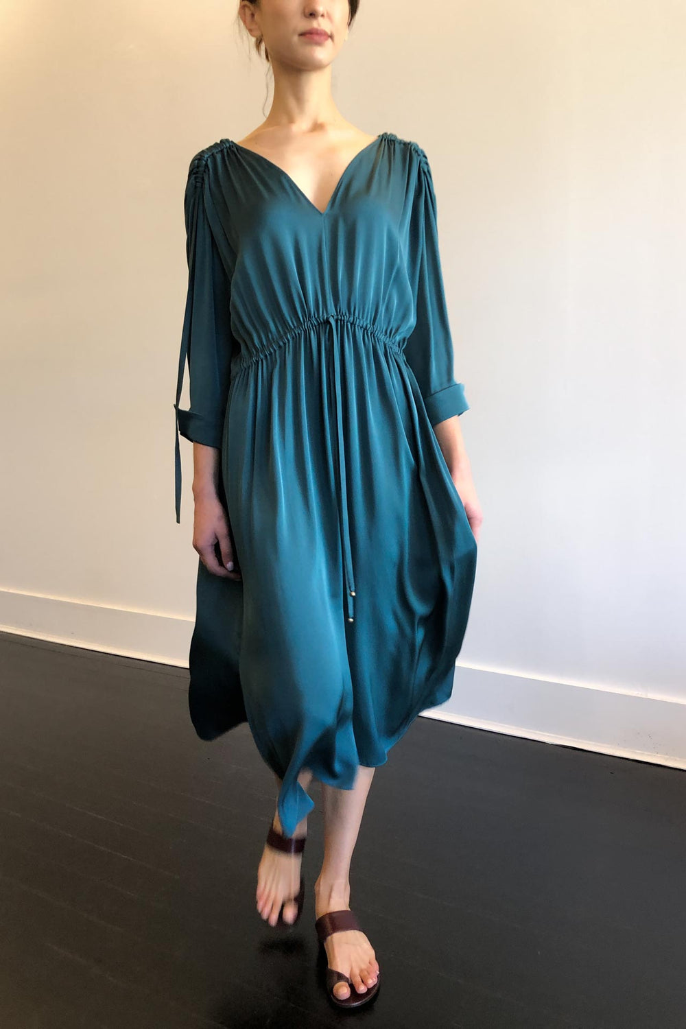 Fashion Designer CARL KAPP collection | Denise Onesize Fits All Silk Dress Slate | Sydney Australia