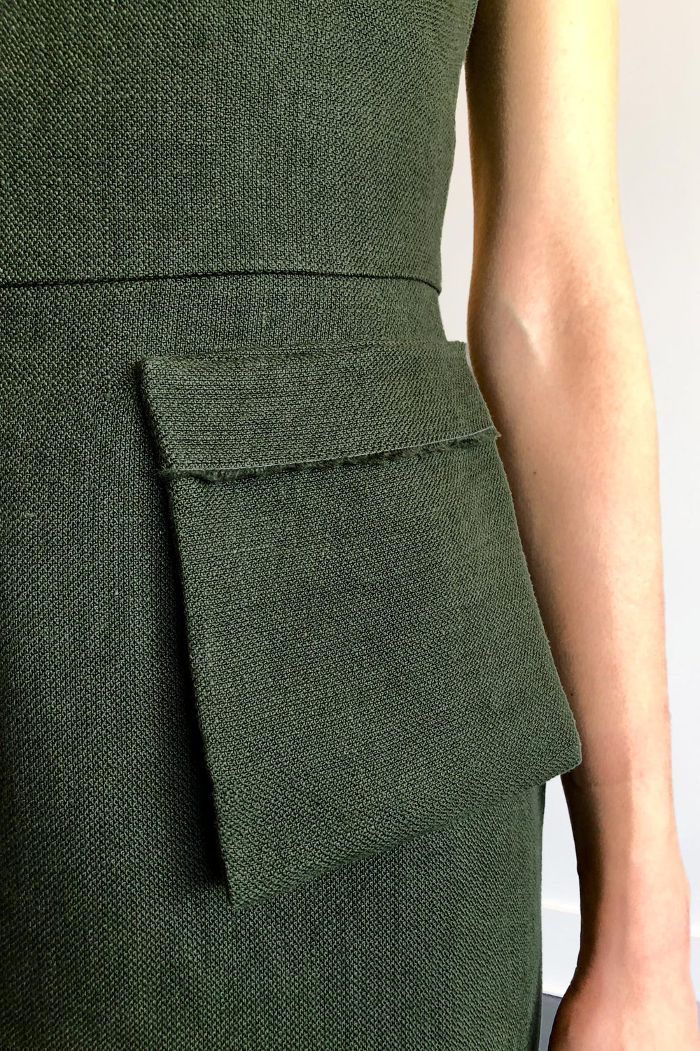 Fashion Designer CARL KAPP collection | Boulder Linen dress Green | Sydney Australia