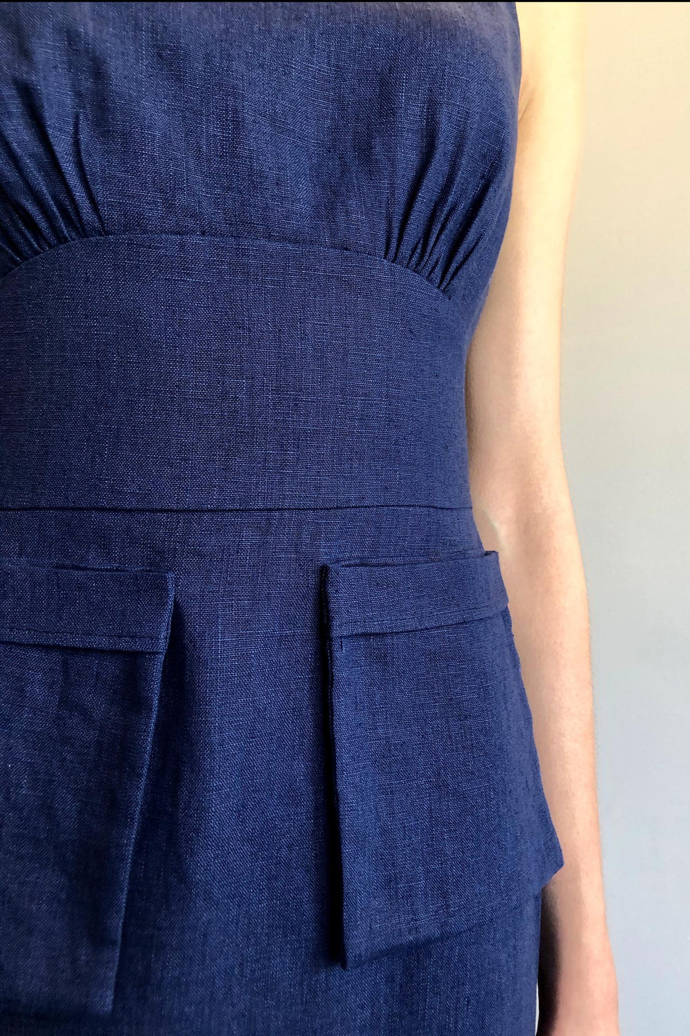 Fashion Designer CARL KAPP collection | Boulder Linen dress Navy | Sydney Australia