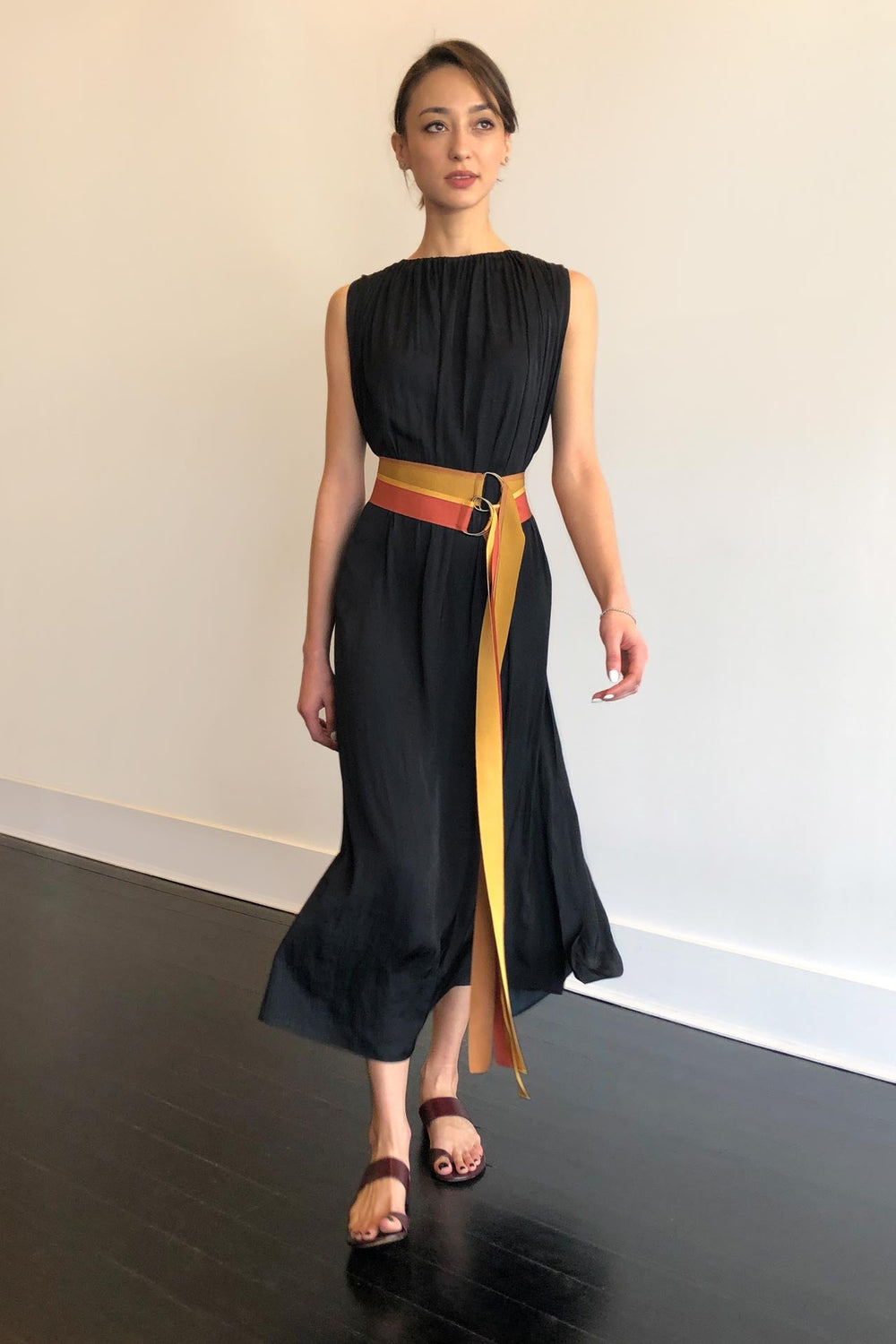 Fashion Designer CARL KAPP collection | Granite Onesize Fits All Black dress | Sydney Australia
