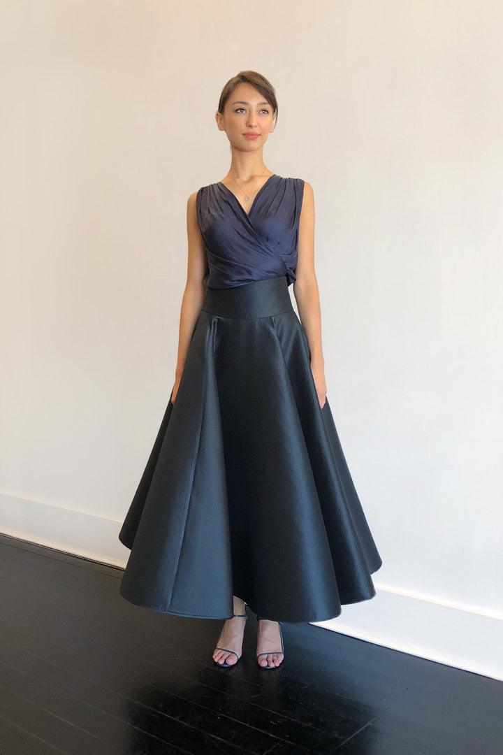 Fashion Designer CARL KAPP collection | Ophelia Silk Navy Formal Skirt | Sydney Australia