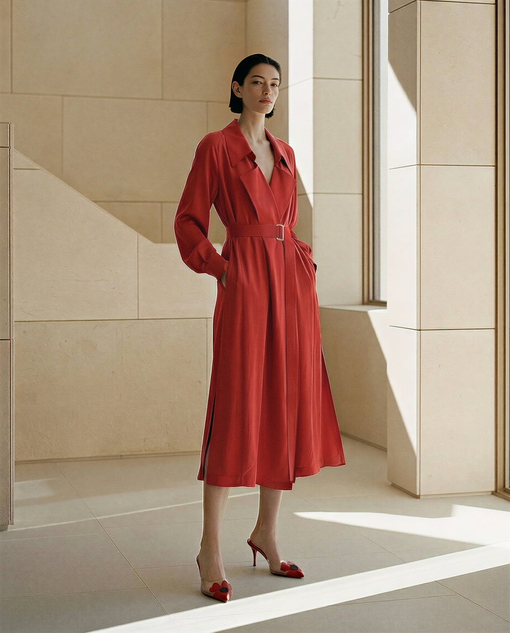 Nomadic Silk Trench Dress
