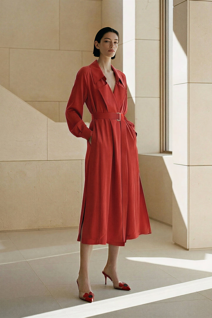 Nomadic Silk Trench Dress