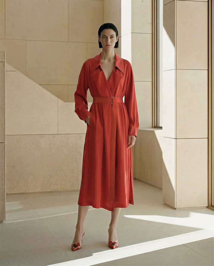 Nomadic Silk Trench Dress