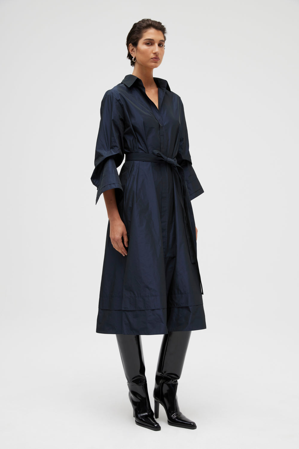 Yalobi Taffeta Midi Dress