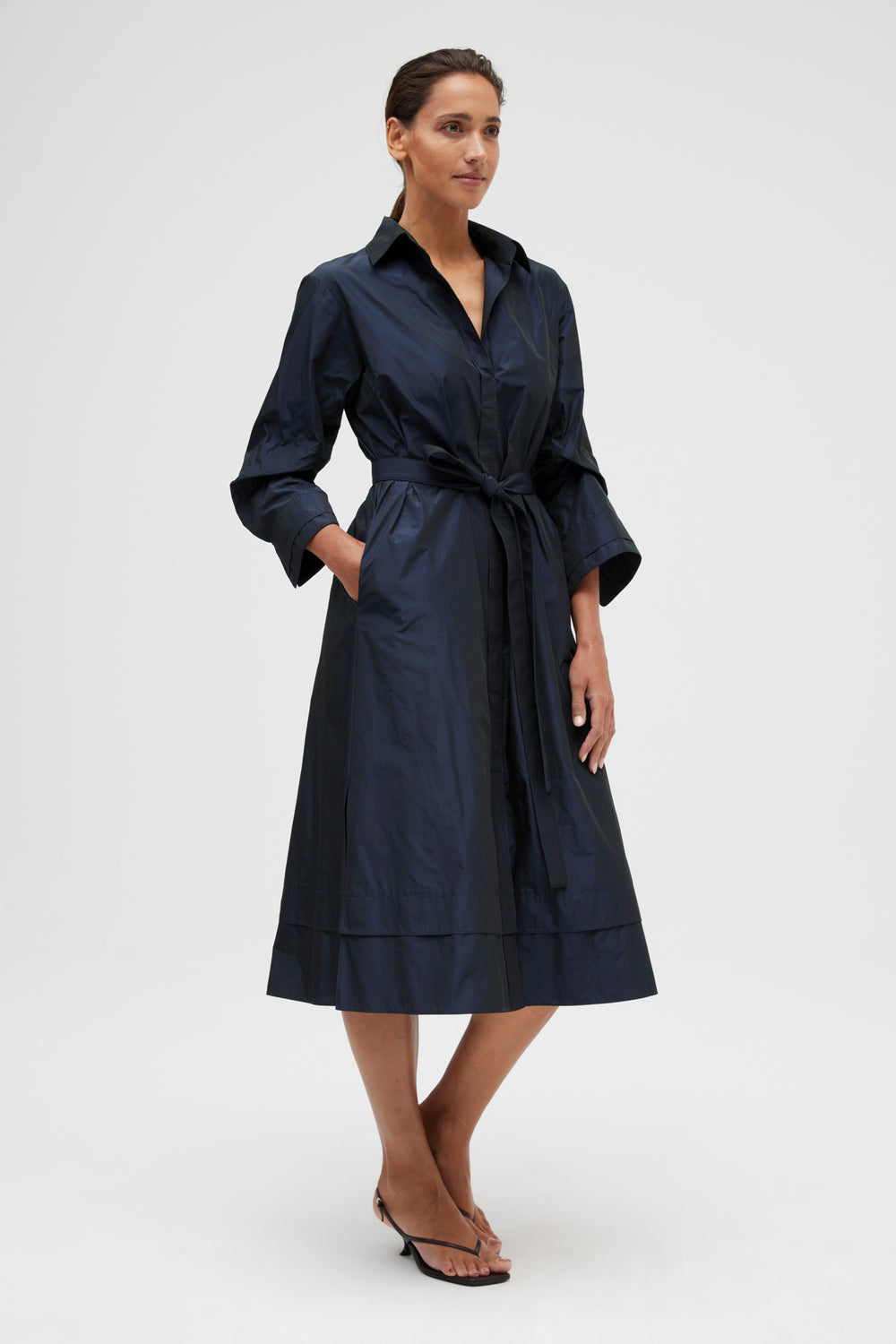 Yalobi Taffeta Midi Dress