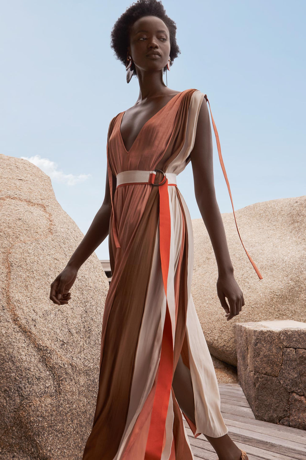 Fashion Designer CARL KAPP collection | Bel Air Onesize Fits All Dress Peach | Sydney Australia