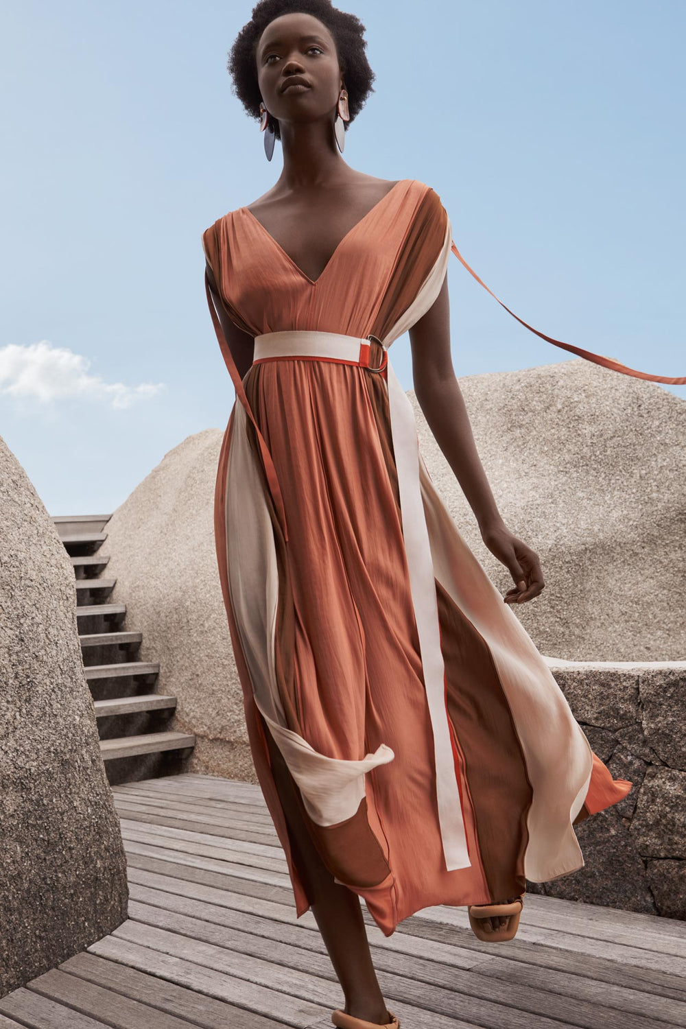 Fashion Designer CARL KAPP collection | Bel Air Onesize Fits All Dress Peach | Sydney Australia
