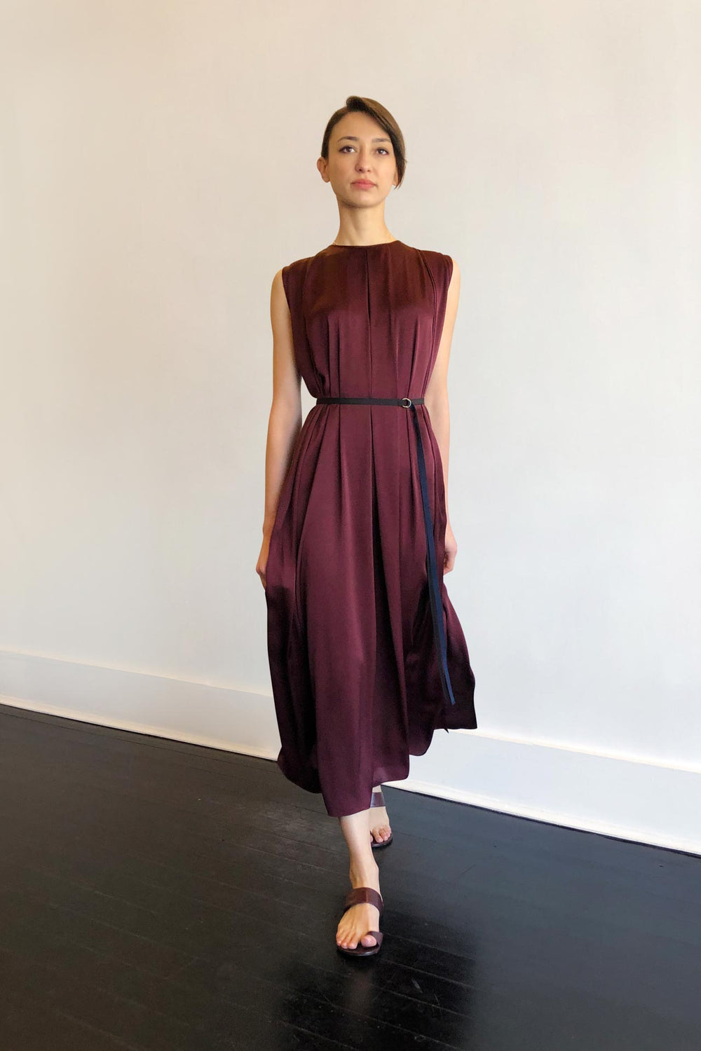 Fashion Designer CARL KAPP collection | Palm Onesize Fits All cocktail dress Maroon | Sydney Australia