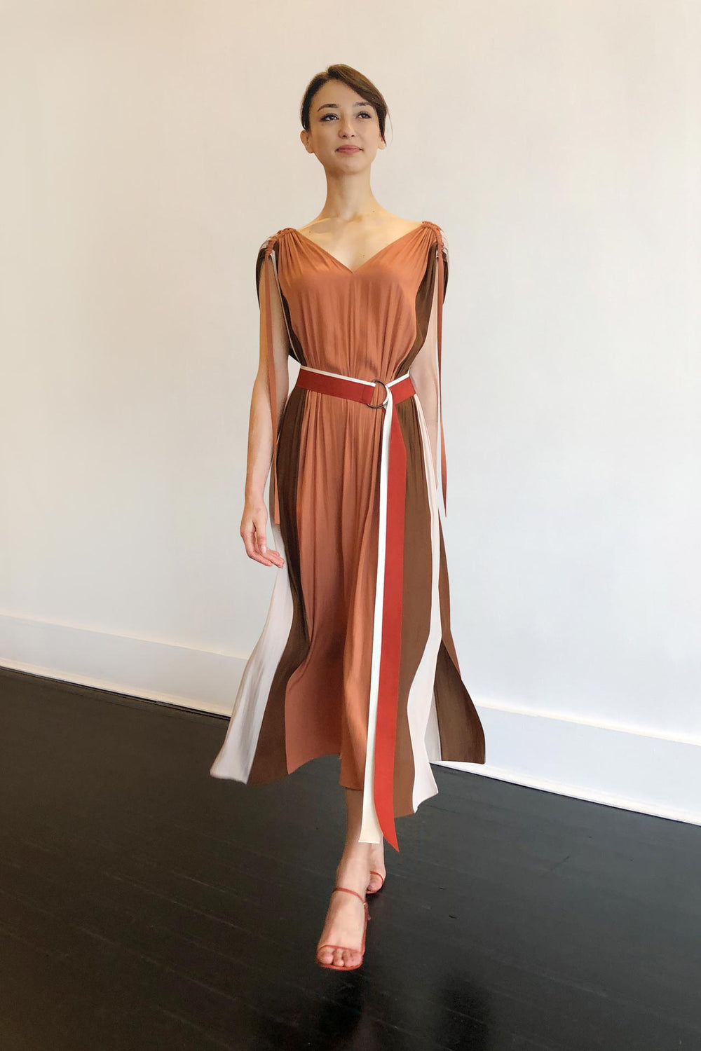 Fashion Designer CARL KAPP collection | Bel Air Onesize Fits All Dress Peach | Sydney Australia
