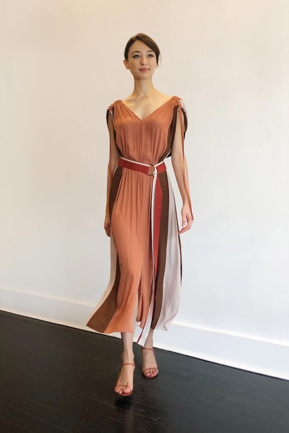 Fashion Designer CARL KAPP collection | Bel Air Onesize Fits All Dress Peach | Sydney Australia