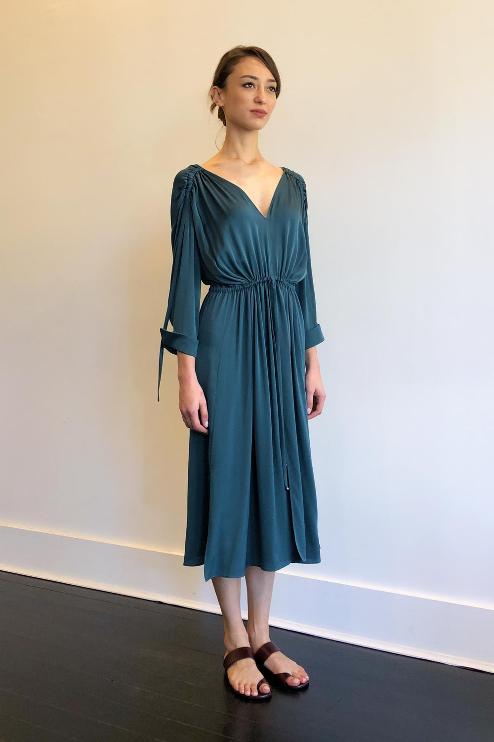 Fashion Designer CARL KAPP collection | Denise Onesize Fits All Silk Dress Slate | Sydney Australia