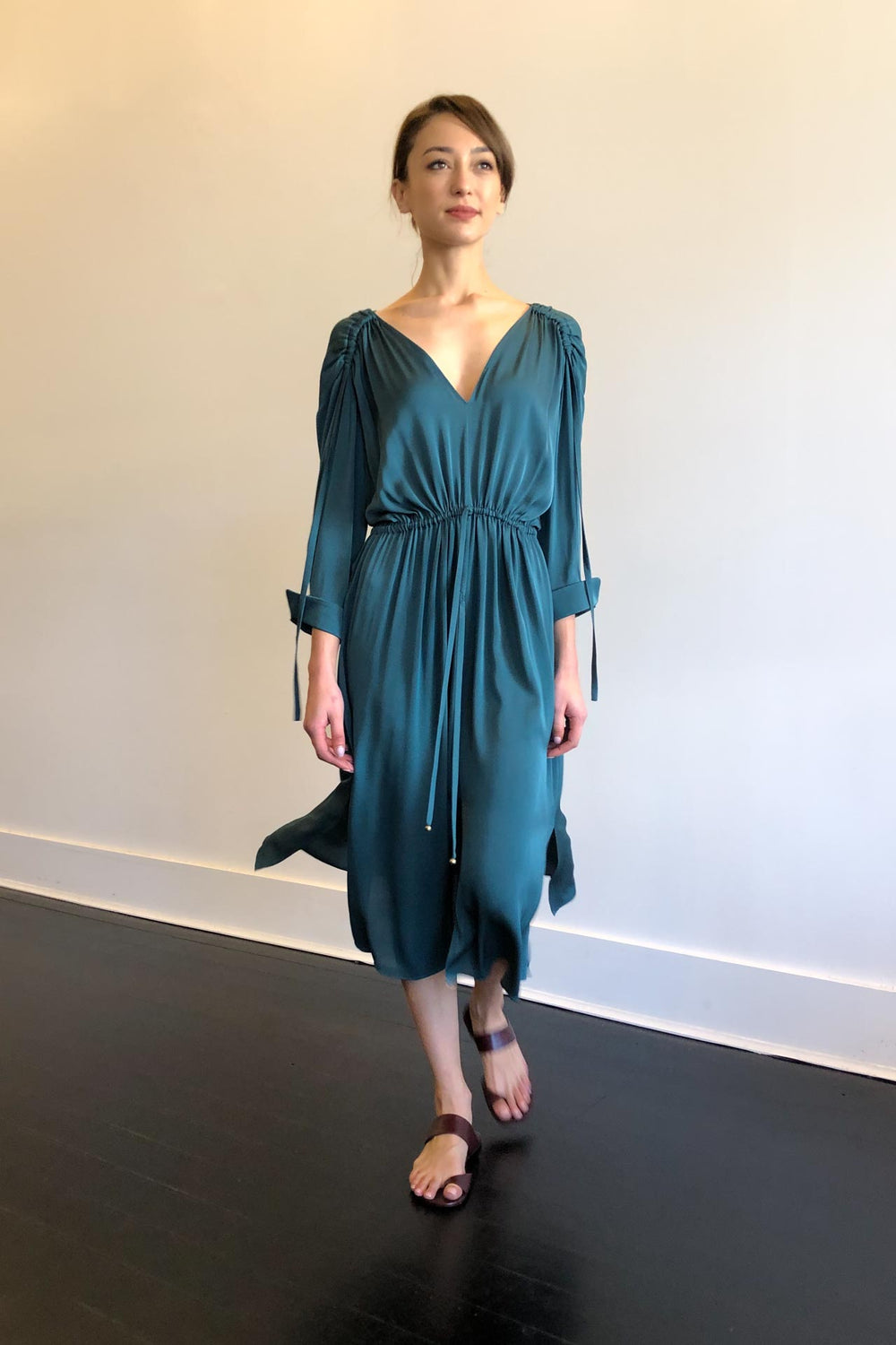 Fashion Designer CARL KAPP collection | Denise Onesize Fits All Silk Dress Slate | Sydney Australia