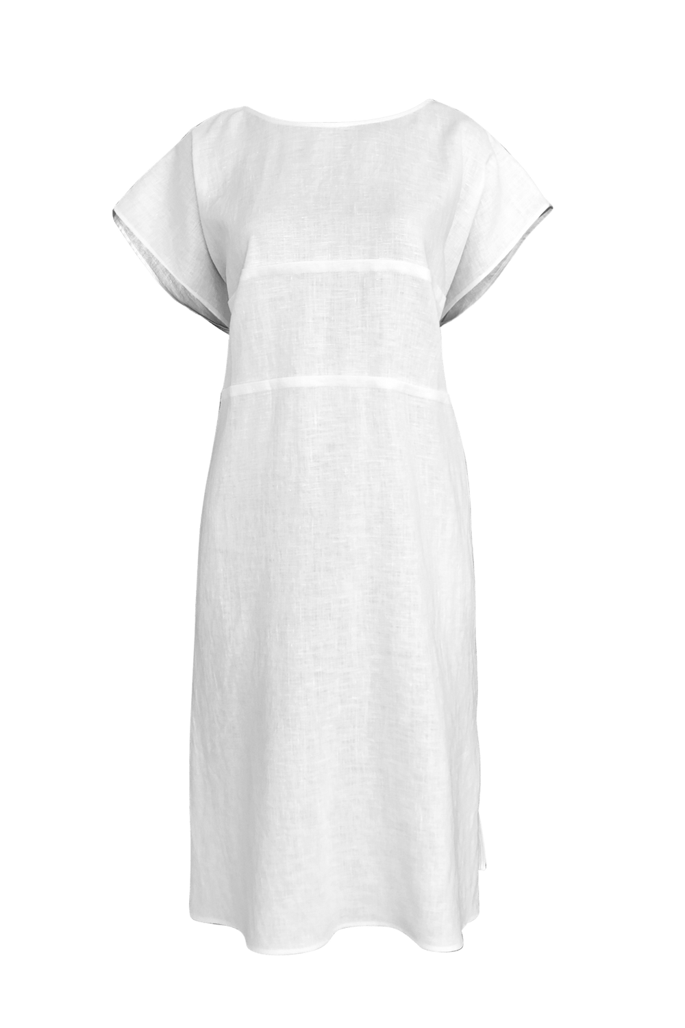 Fashion Designer CARL KAPP collection | Lisa Onesize Fits All White Linen dress | Sydney Australia