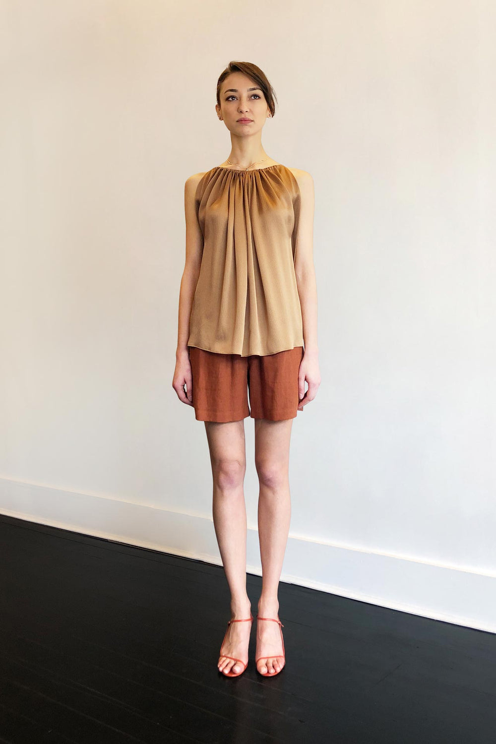 Fashion Designer CARL KAPP collection | Mila Onesize Fits All cocktail Silk Top Gold | Sydney Australia