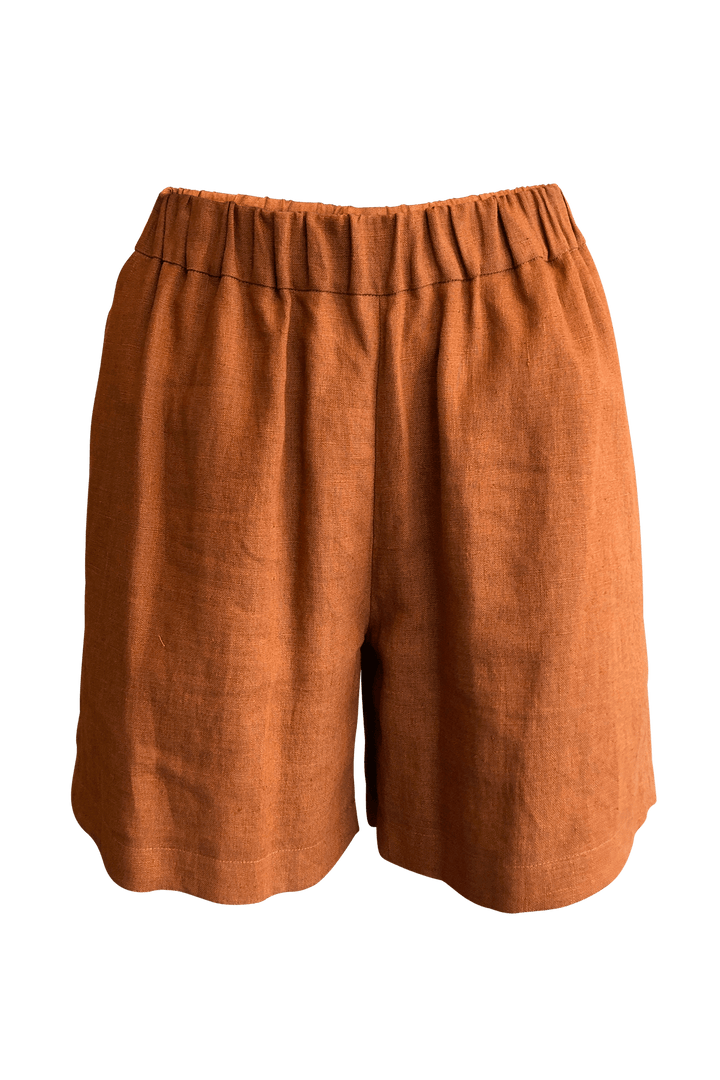 Fashion Designer CARL KAPP collection | Nano Brown Copper Linen Shorts | Sydney Australia
