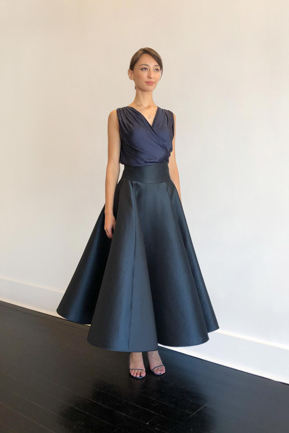 Fashion Designer CARL KAPP collection | Ophelia Silk Navy Formal Skirt | Sydney Australia