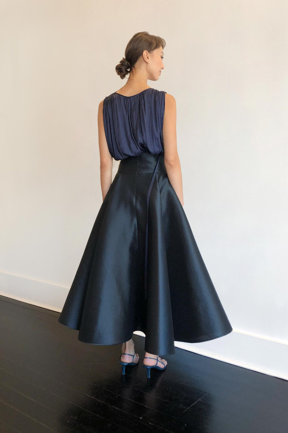 Fashion Designer CARL KAPP collection | Ophelia Silk Navy Formal Skirt | Sydney Australia