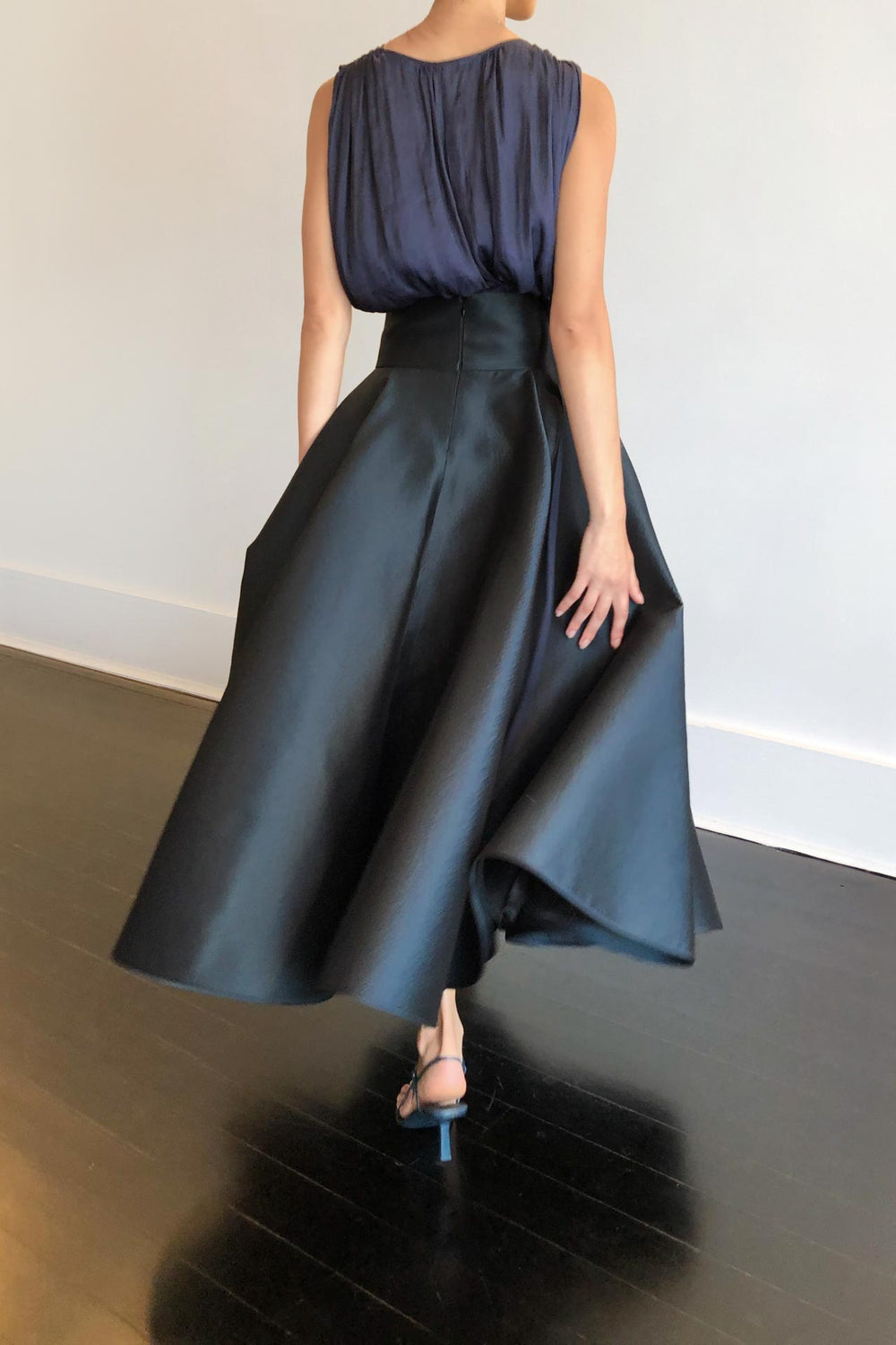 Fashion Designer CARL KAPP collection | Ophelia Silk Navy Formal Skirt | Sydney Australia