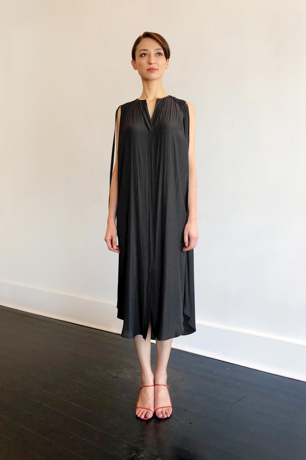 Fashion Designer CARL KAPP collection | Patatran Onesize Fits All cocktail dress Dark Grey | Sydney Australia