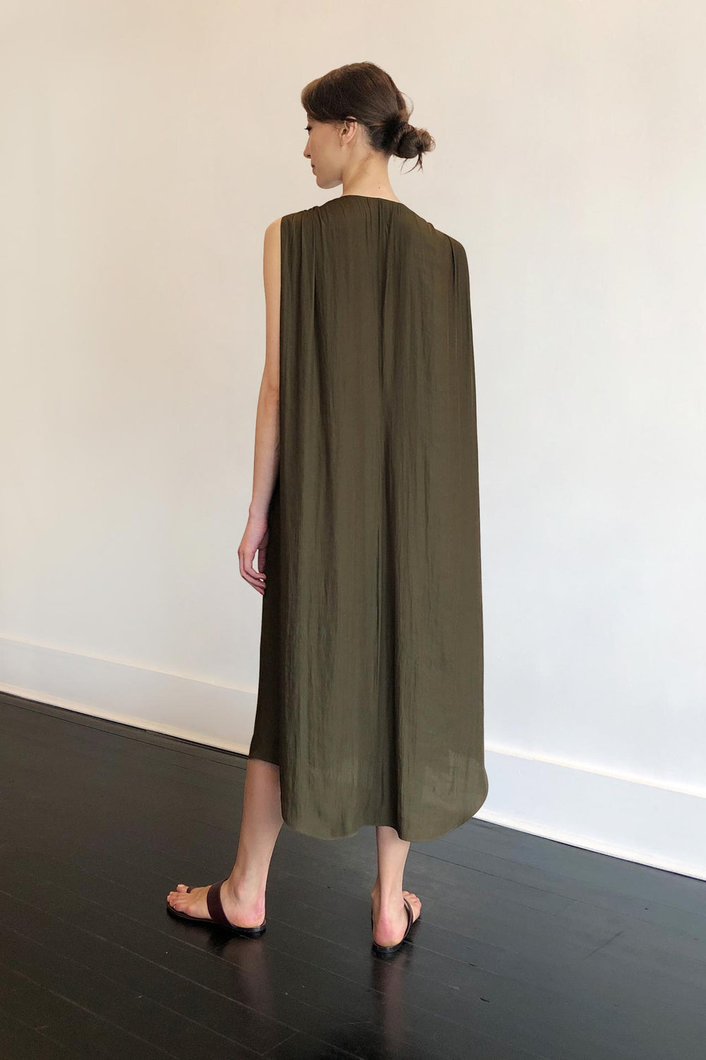 Fashion Designer CARL KAPP collection | Patatran Onesize Fits All cocktail dress Khaki | Sydney Australia