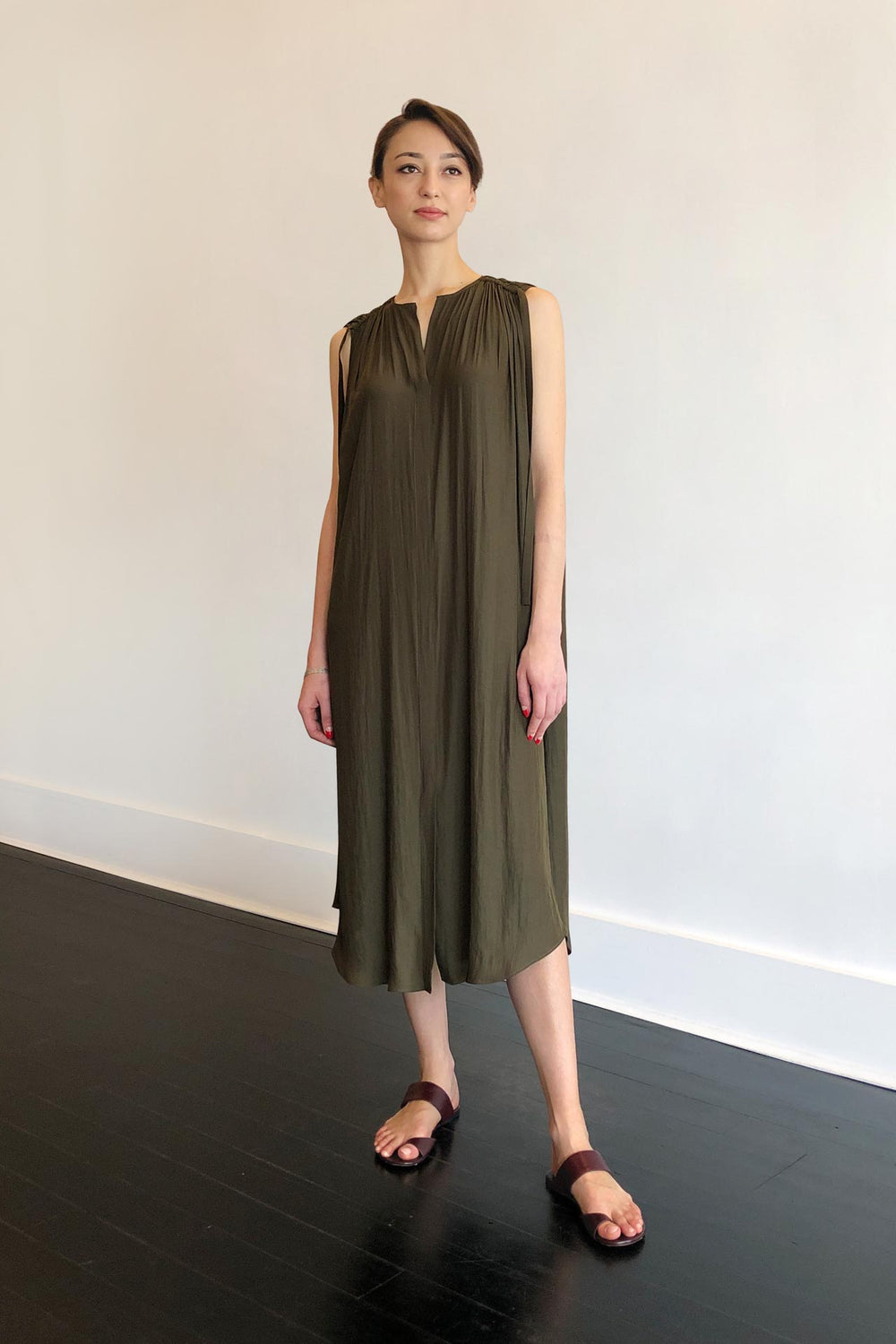 Fashion Designer CARL KAPP collection | Patatran Onesize Fits All cocktail dress Khaki | Sydney Australia