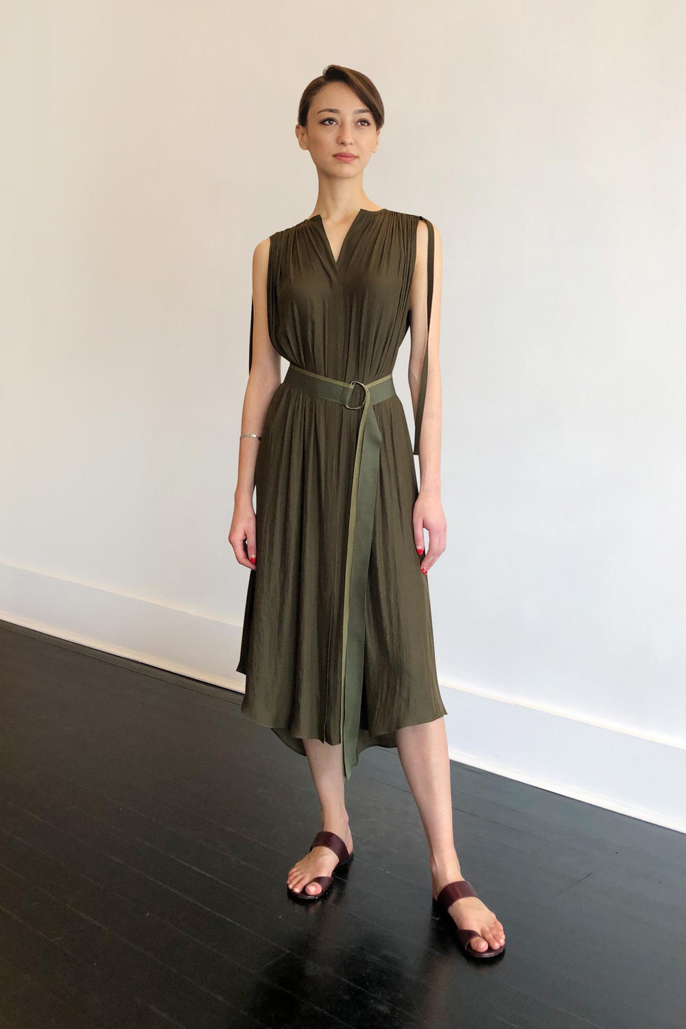 Fashion Designer CARL KAPP collection | Patatran Onesize Fits All cocktail dress Khaki | Sydney Australia