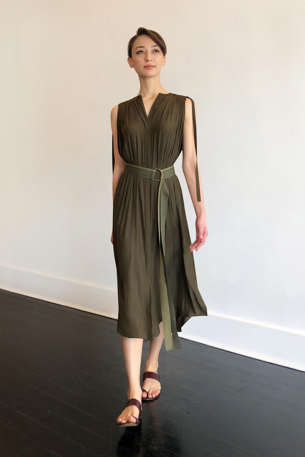 Fashion Designer CARL KAPP collection | Patatran Onesize Fits All cocktail dress Khaki | Sydney Australia