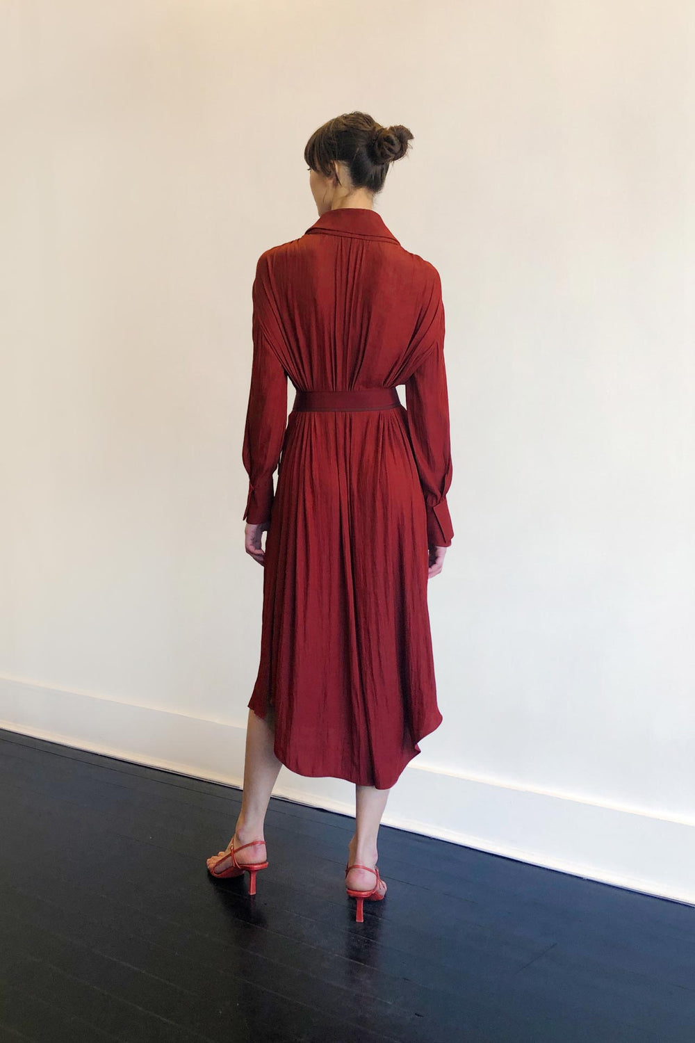 Fashion Designer CARL KAPP collection | Pheasant Onesize Fits All cocktail dress with sleeves Red | Sydney Australia